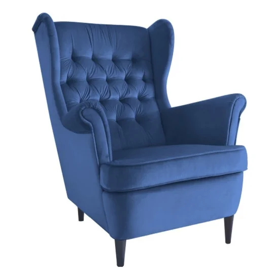 Кресло HARRY VELVET синий BLUVEL 86 / венге HARRYV86W 1